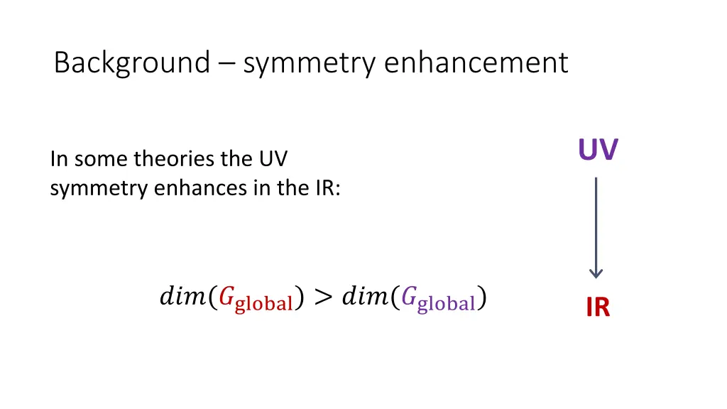 background symmetry enhancement