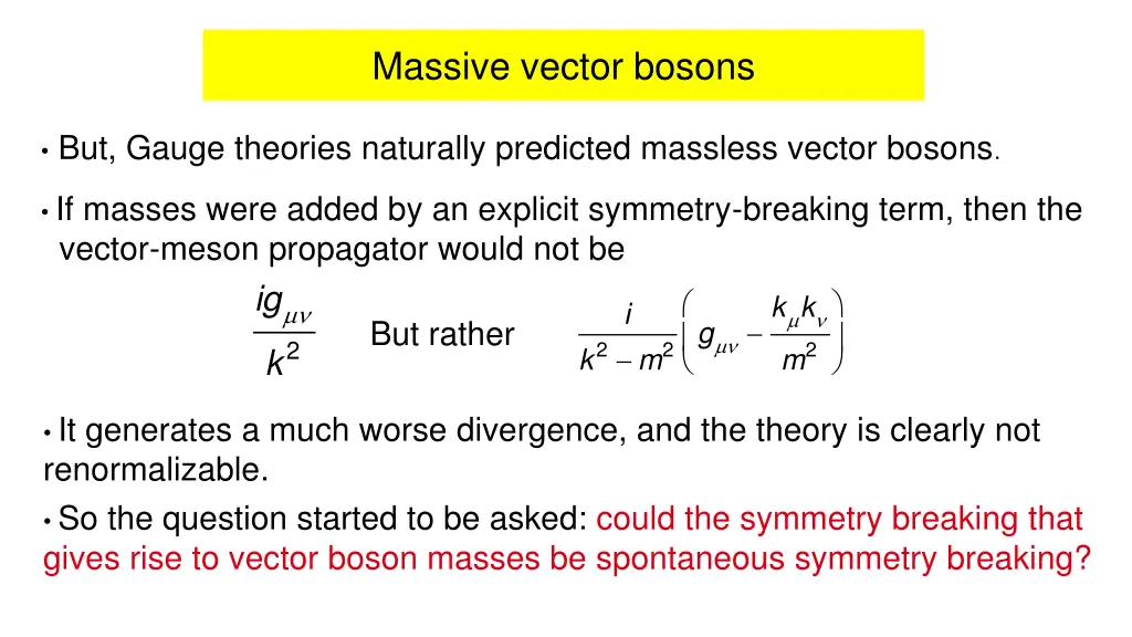 massive vector bosons