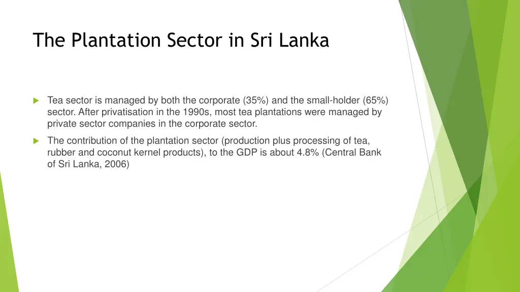 the plantation sector in sri lanka