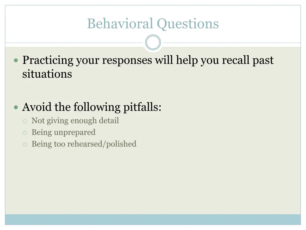 behavioral questions 1