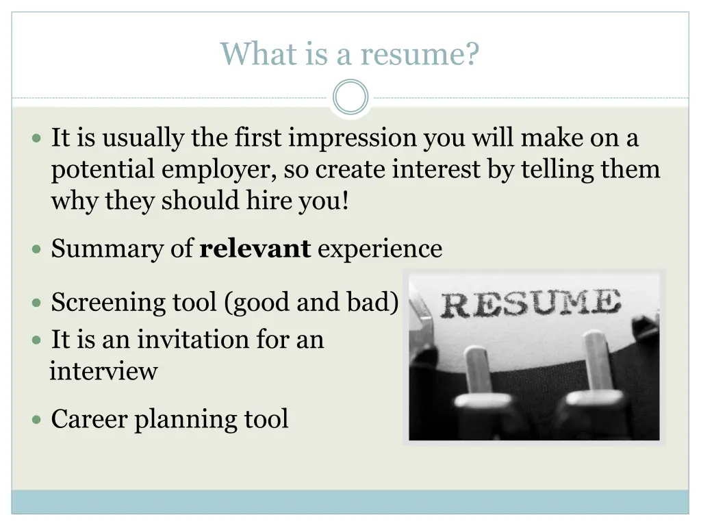 what is a resume