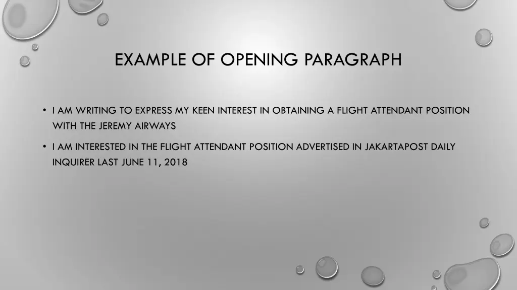 example of opening paragraph
