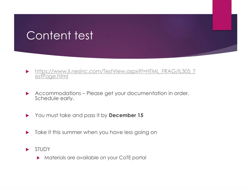 content test
