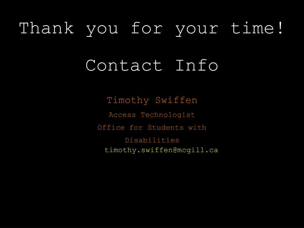 thank you for your time