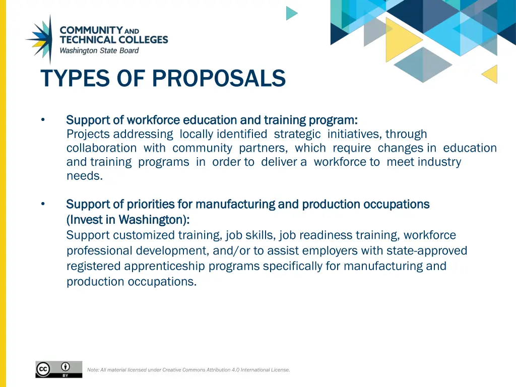 types of proposals