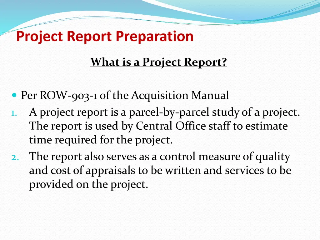 project report preparation