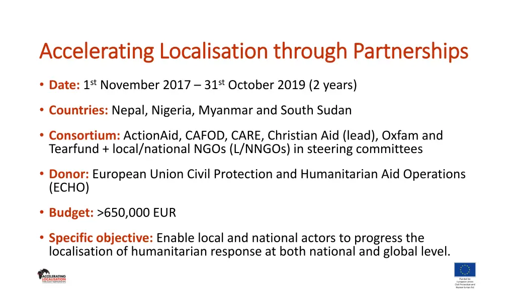 accelerating localisation through partnerships