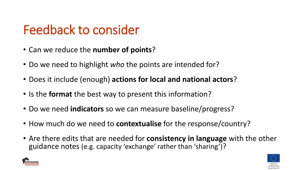 feedback to consider feedback to consider