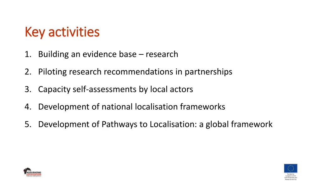 key activities key activities