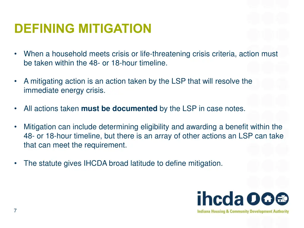 defining mitigation