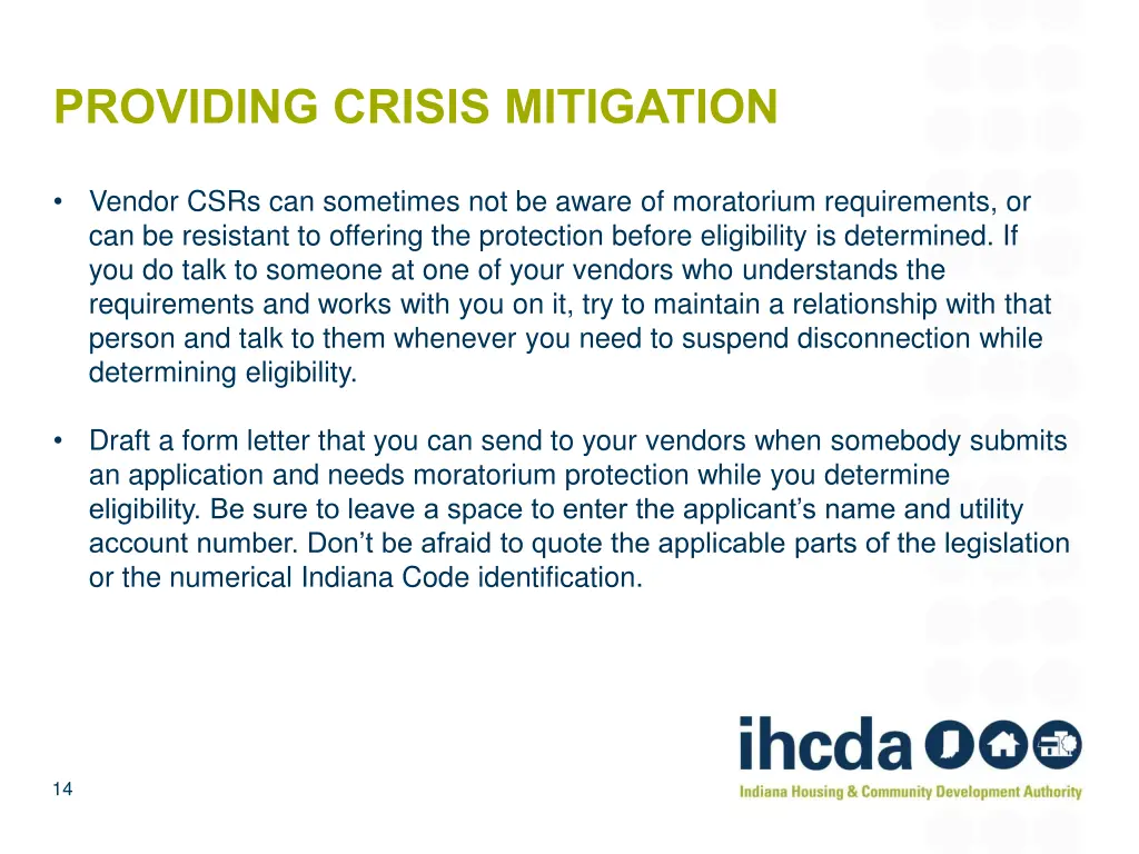 providing crisis mitigation 2
