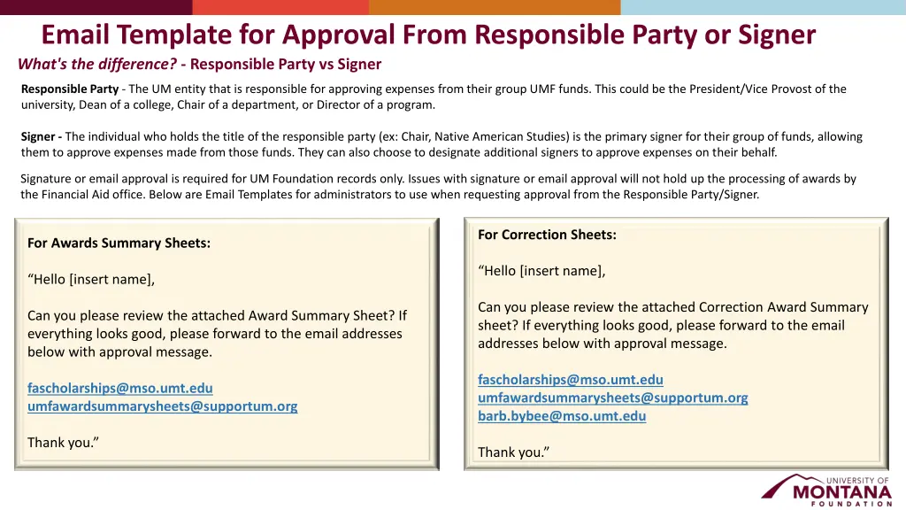 email template for approval from responsible