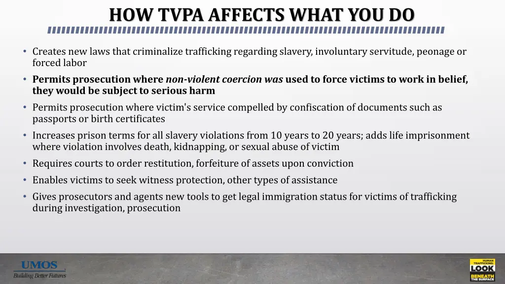 how tvpa affects what you do