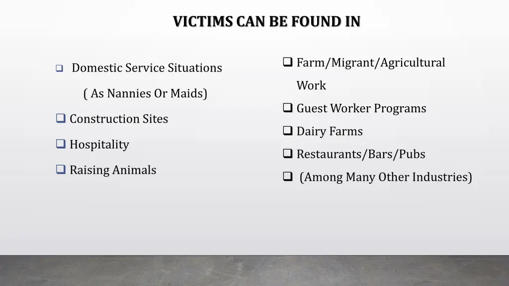 victims can be found in