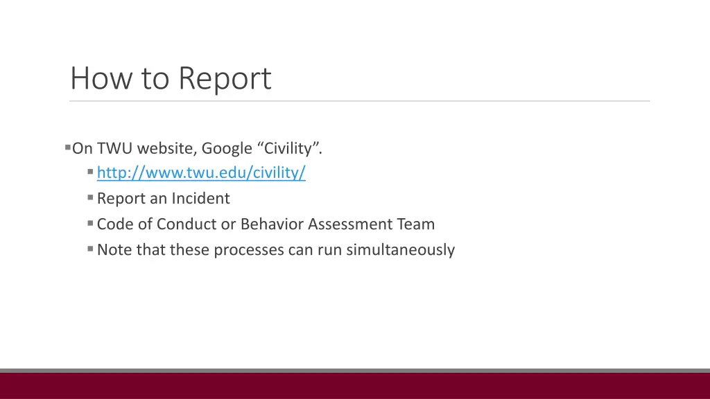 how to report