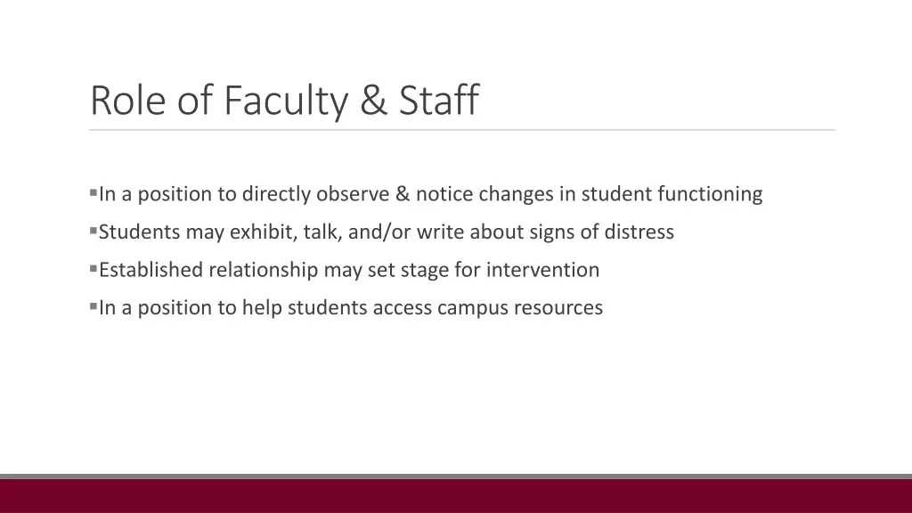 role of faculty staff
