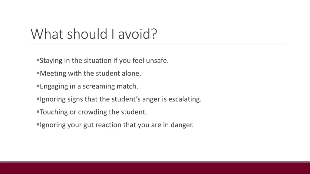what should i avoid