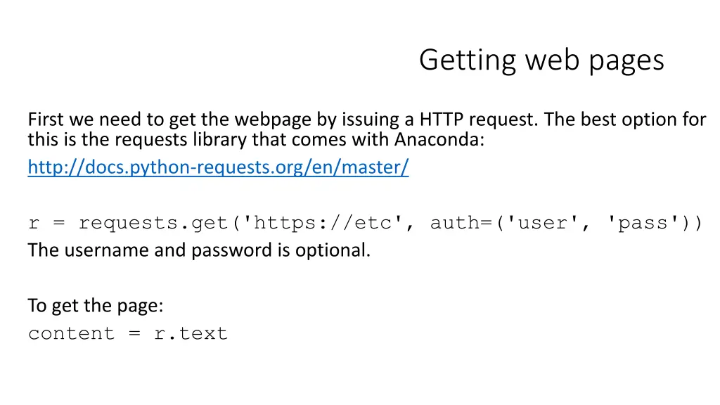getting web pages