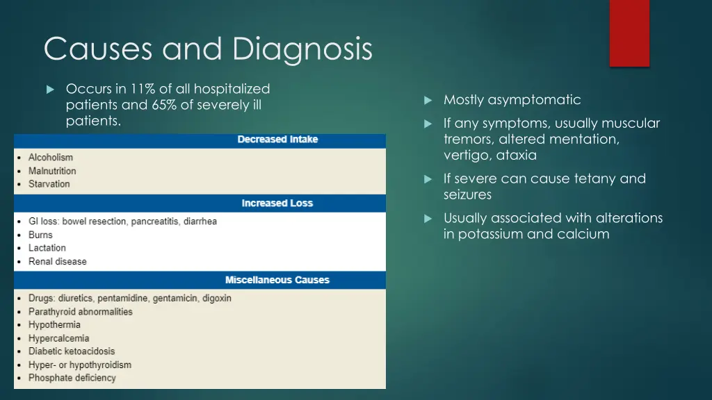 causes and diagnosis