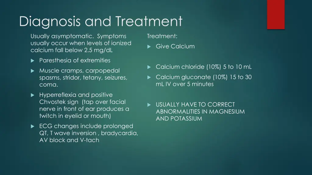 diagnosis and treatment