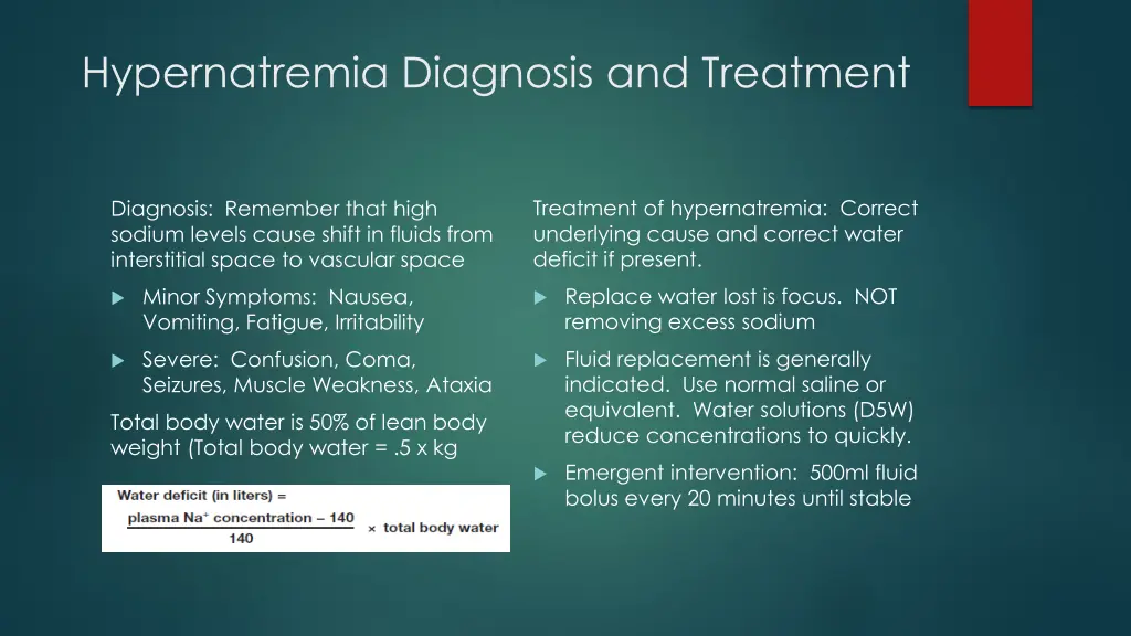 hypernatremia diagnosis and treatment