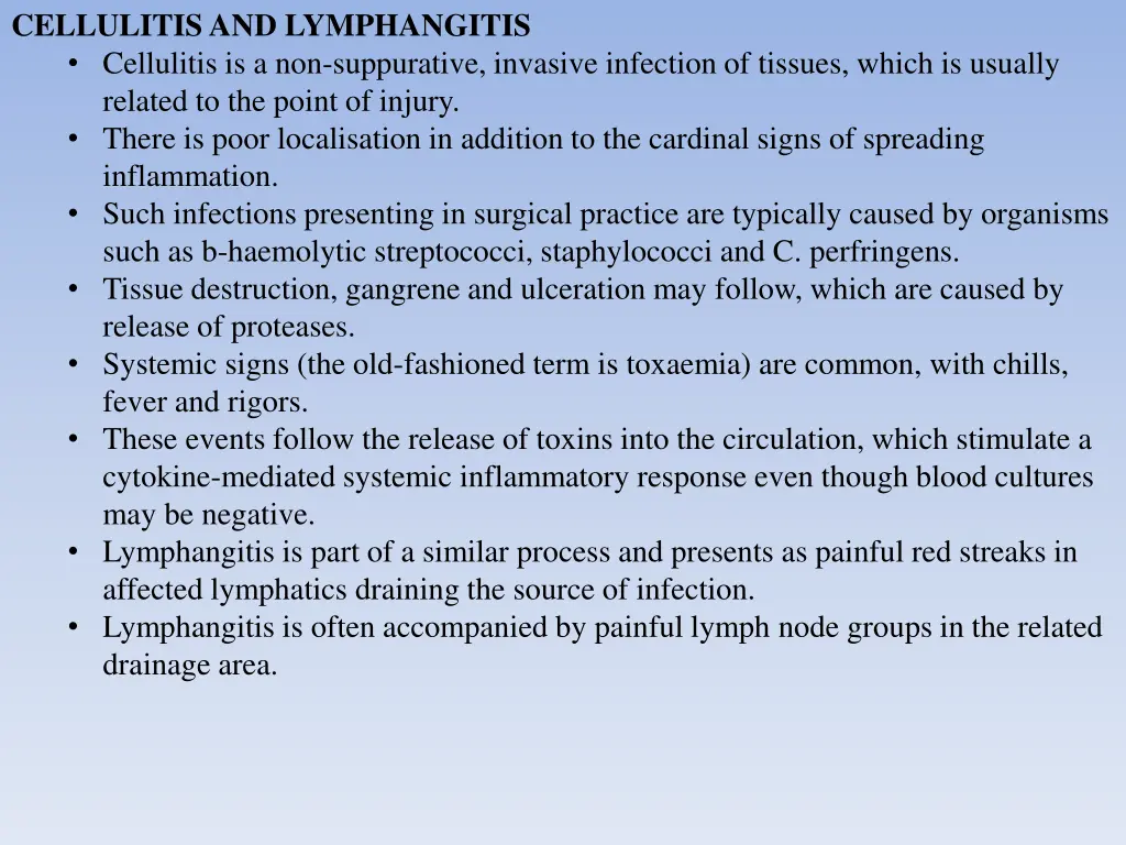 cellulitis and lymphangitis cellulitis