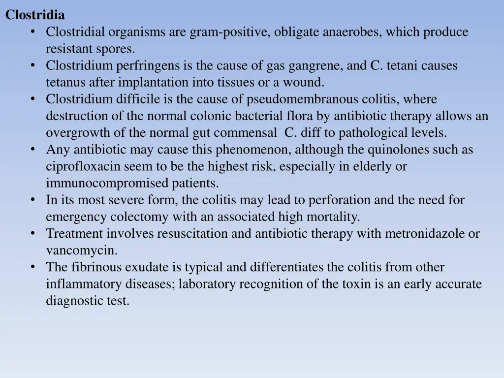clostridia clostridial organisms are gram