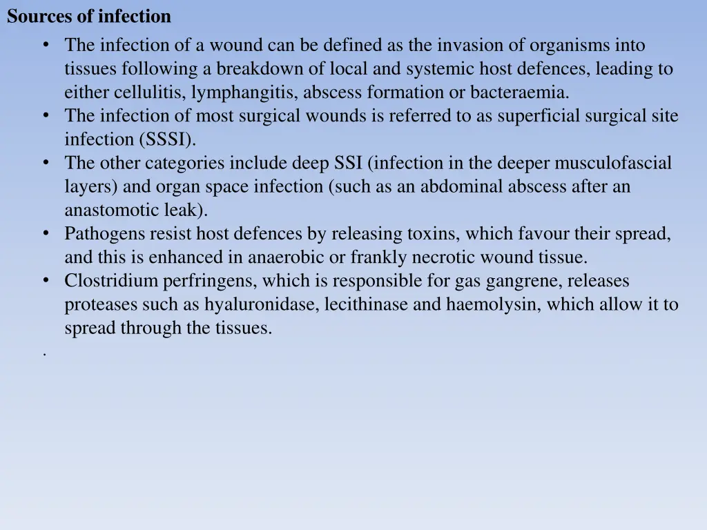 sources of infection the infection of a wound
