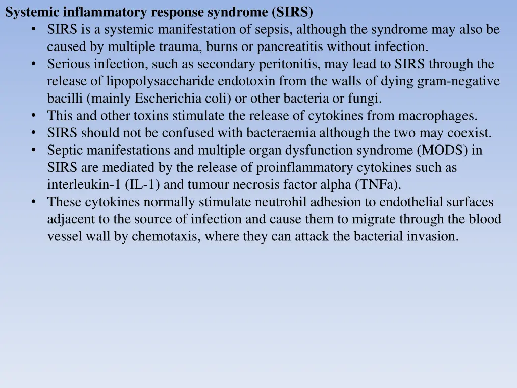 systemic inflammatory response syndrome sirs sirs