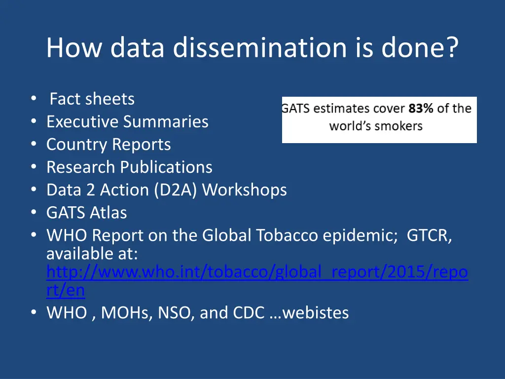 how data dissemination is done