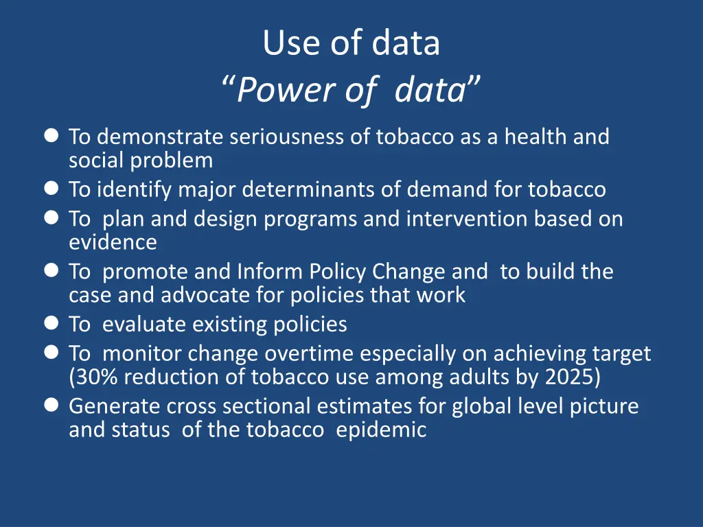 use of data power of data