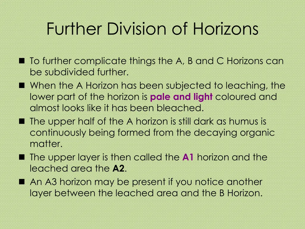further division of horizons