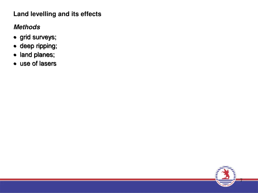 land levelling and its effects