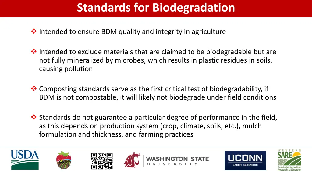 standards for biodegradation