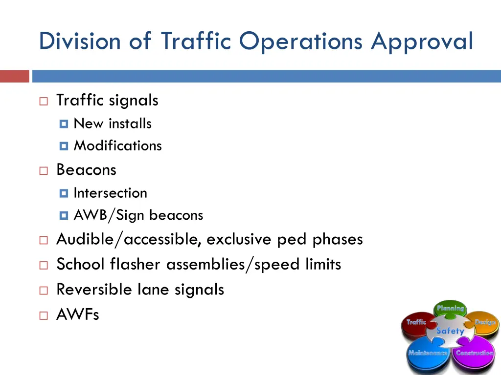 division of traffic operations approval