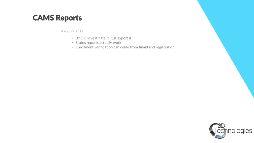 cams cams reports reports