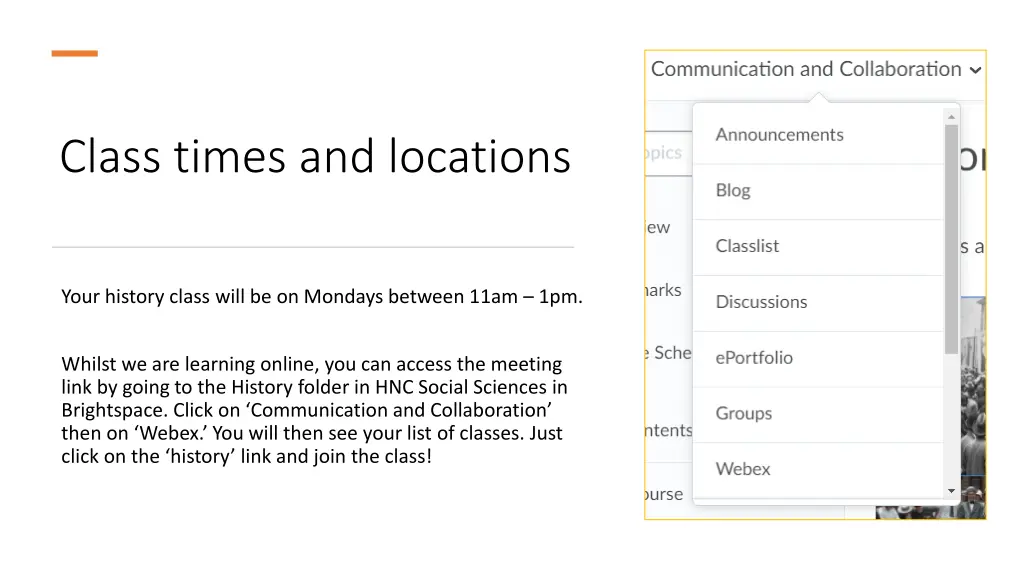 class times and locations