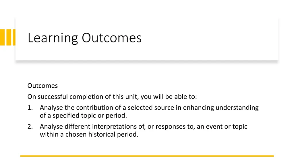learning outcomes
