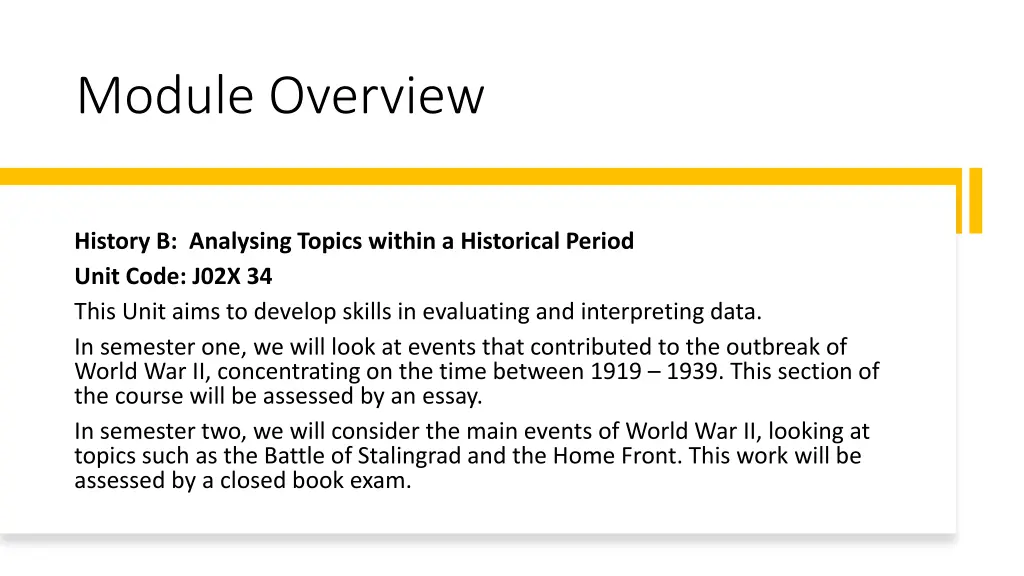 module overview