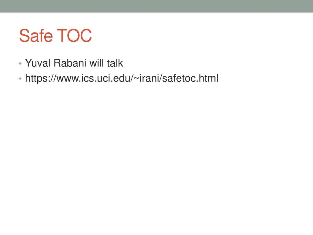 safe toc