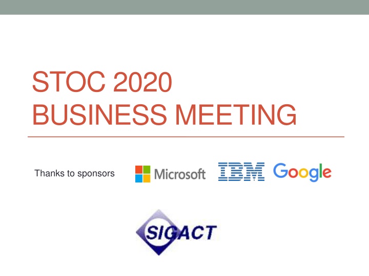 stoc 2020 business meeting