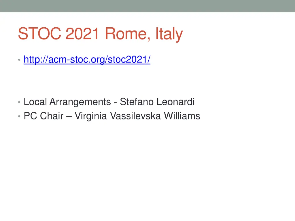 stoc 2021 rome italy