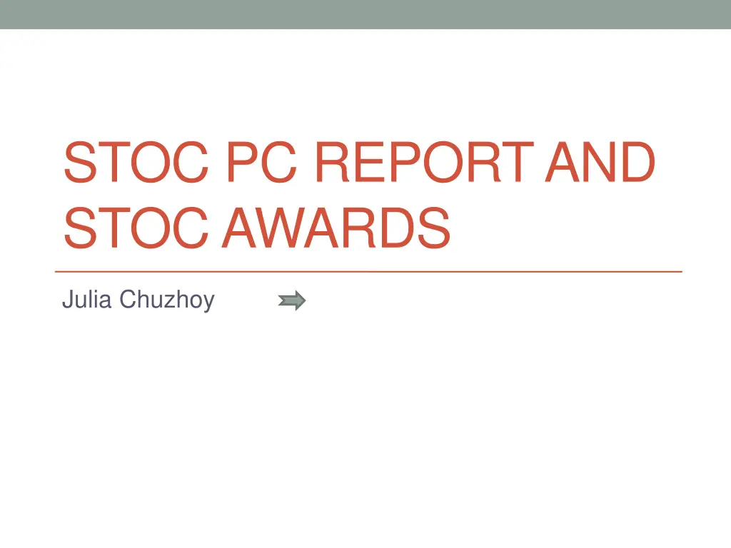 stoc pc report and stoc awards