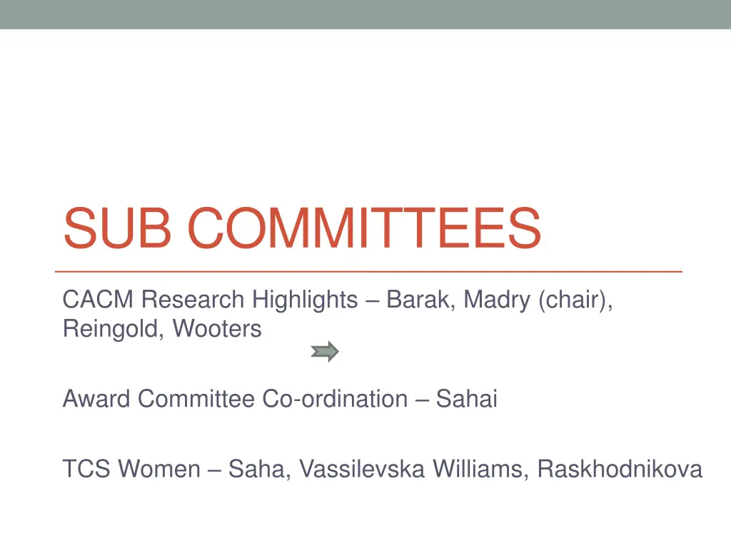 sub committees