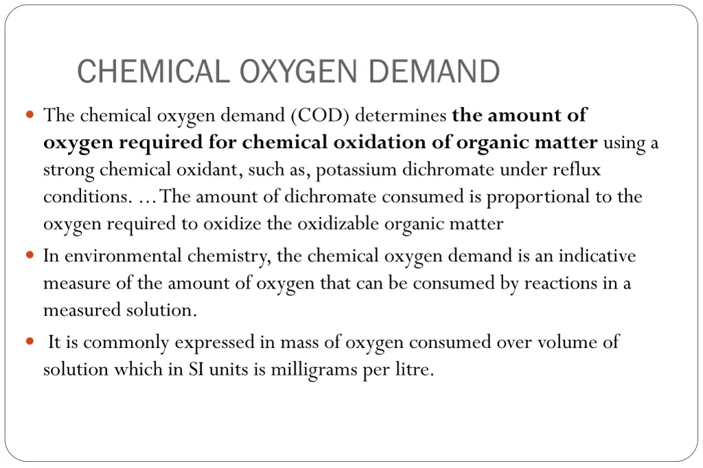 chemical oxygen demand