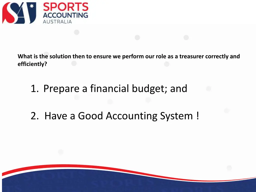 what is the solution then to ensure we perform