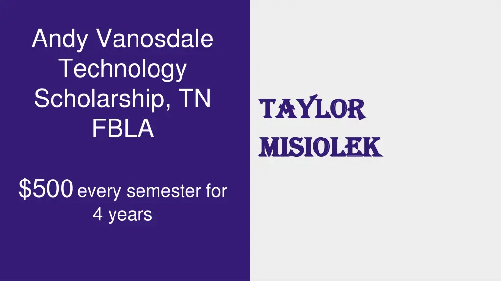 andy vanosdale technology scholarship tn fbla