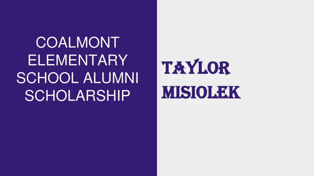 coalmont elementary school alumni scholarship