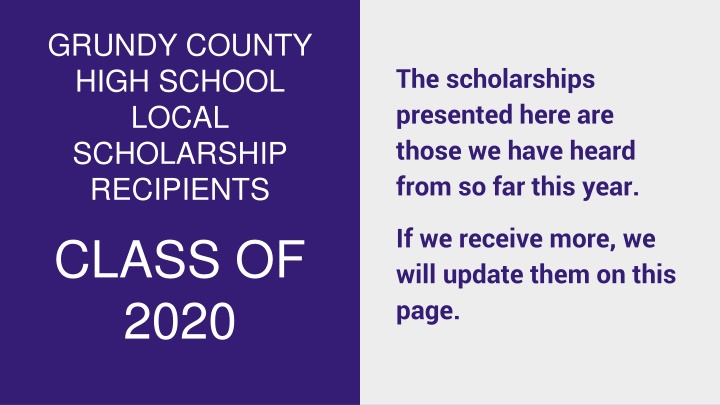 grundy county high school local scholarship