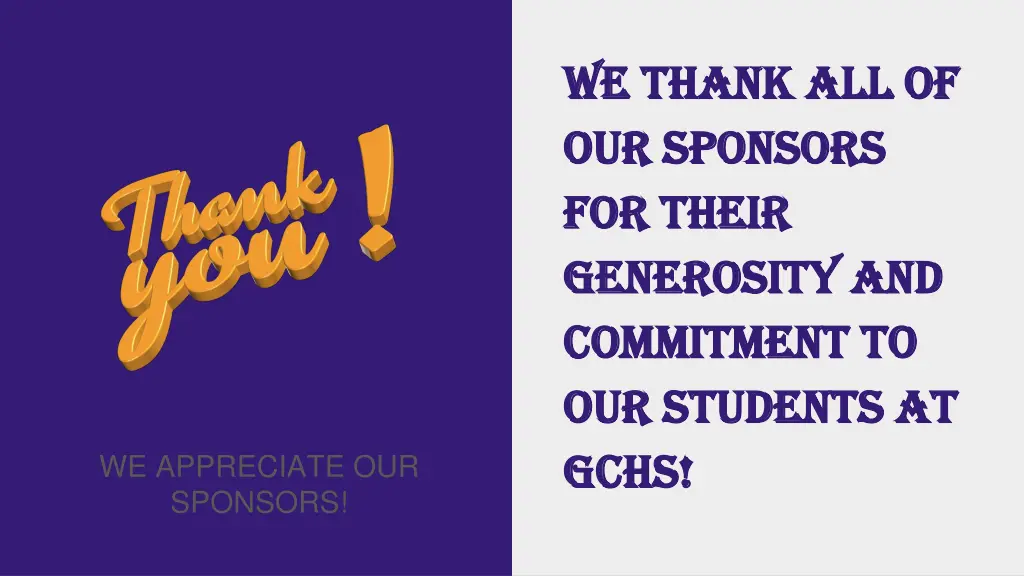 we thank all of we thank all of our sponsors